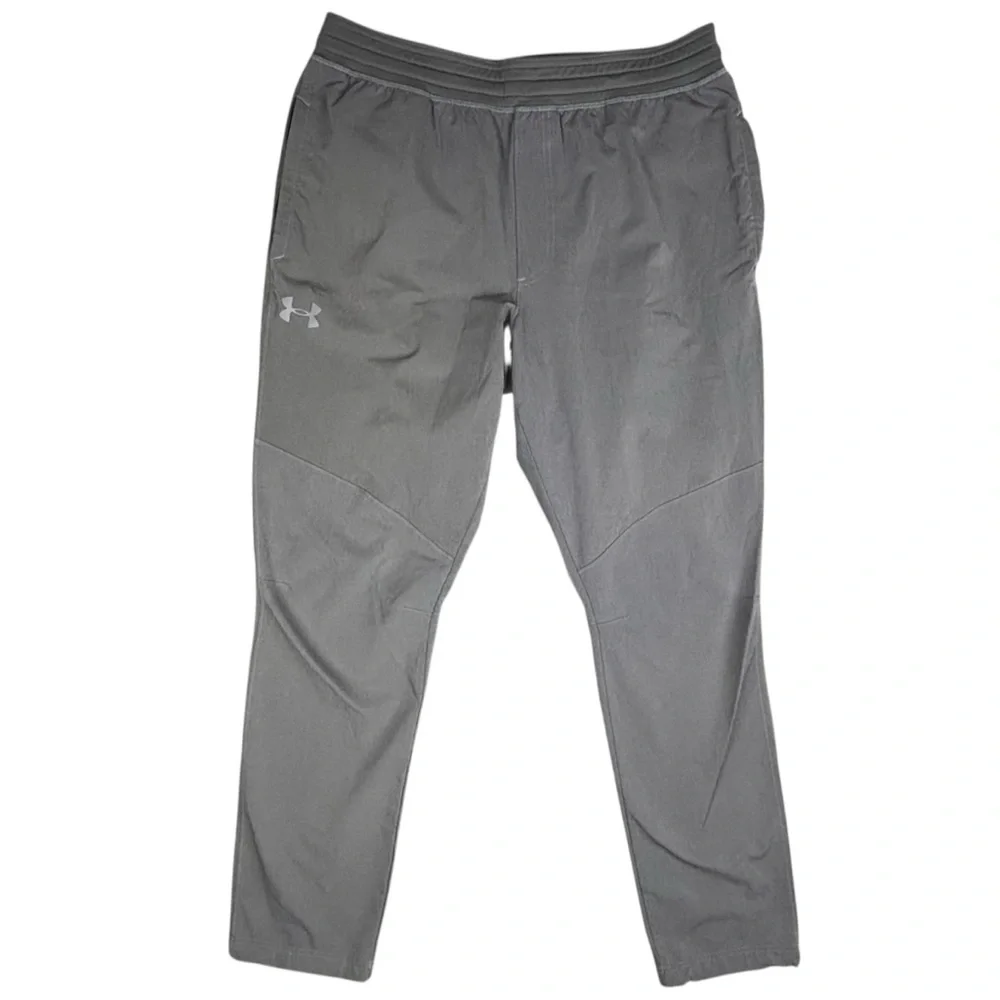 Under Armour Pants Mens XL Gray WG‎ Woven Tapered Fitted Stretch Drawstring